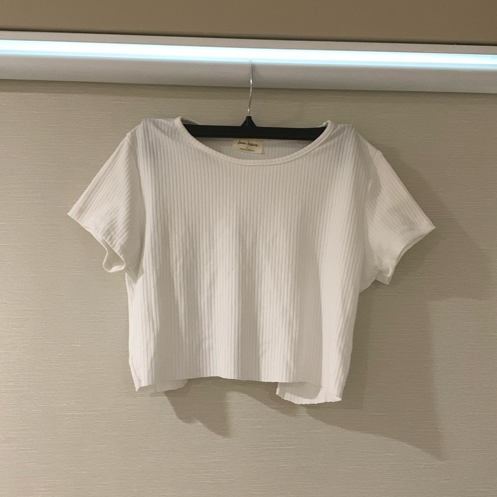 White summer crop top with open back.